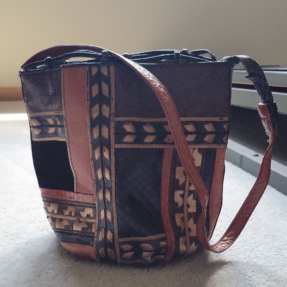 Patchwork Leather Shoulder Bag - image 1